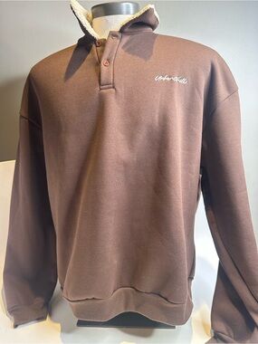 NFINITY Brown Sherpa Collar Hooded Pullover